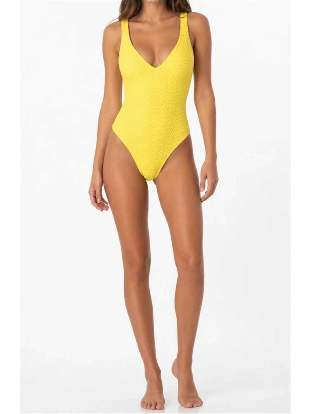 MONDAY SWIMWEAR Santa Caterina One Piece Swim, Citrus Crochet, Medium